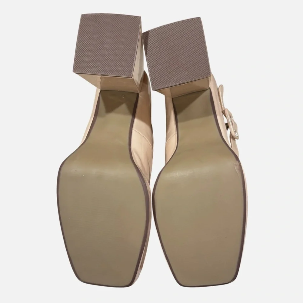 NWOB Mary Jane Chunky Platform Heels Patent Leather Square Toe Ankle Strap 9.5M